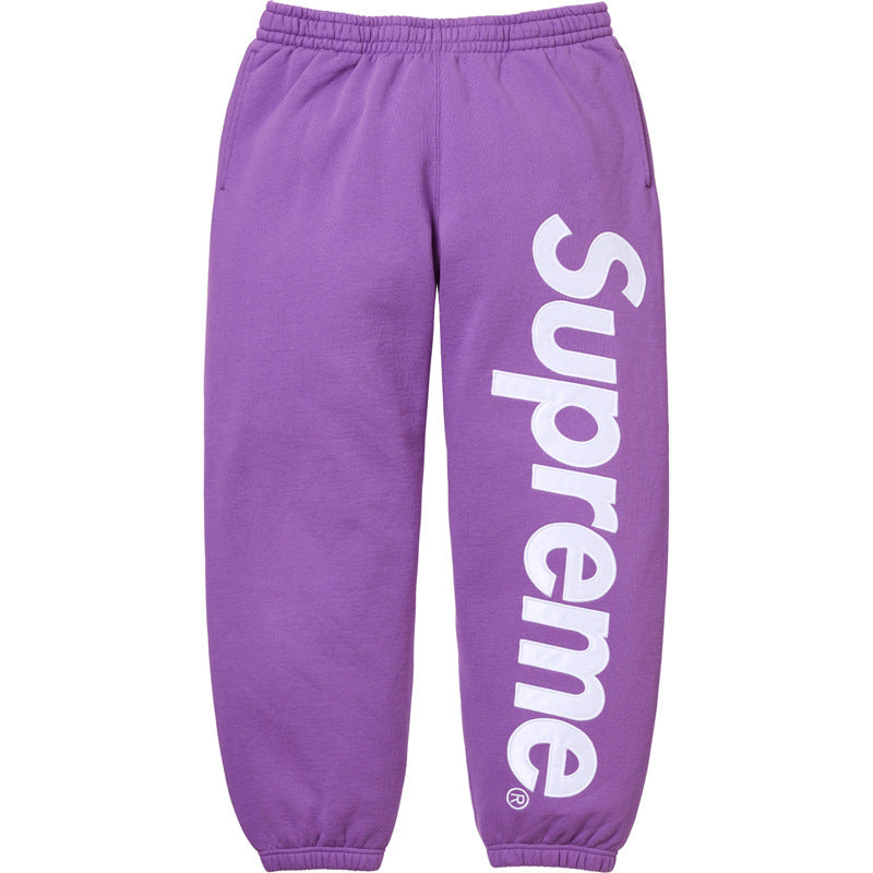 Supreme Vertical Logo Sweatpants – Purple / White